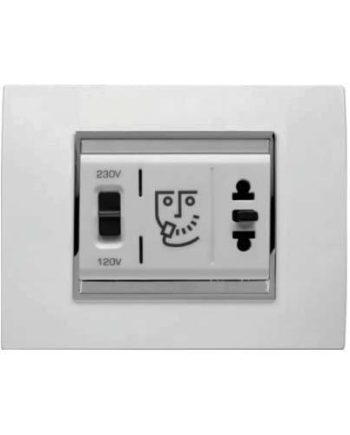 Gewiss Chorus Lux Shaver Socket - Milk White