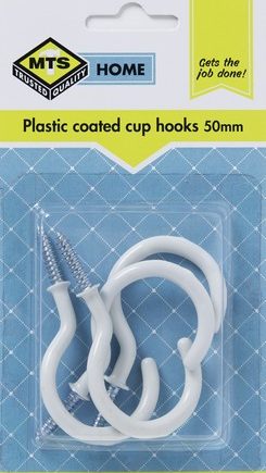 Mts Home Cup Hooks 50Mm P/Coated 4Pc