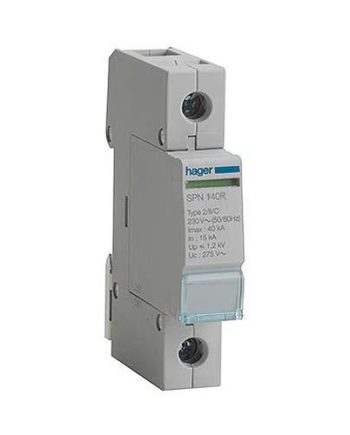 Hager 40Ka 1 Pole Class 2 Surge Arrester With Remote Signalling Contact