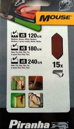 Stanley Black & Decker Mouse Sanding Sheet Asst 15P