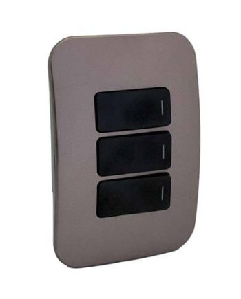 Veti 1 Three Lever One-Way Light Switch - Black Modules