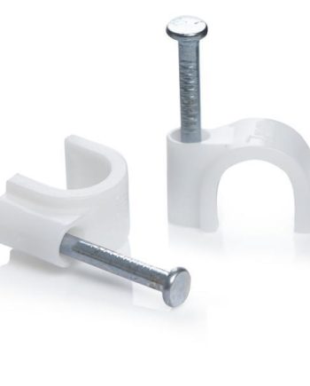 ROUND CABLE CLIPS 5MM WHITE (X100)