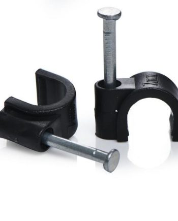 ROUND CABLE CLIPS 6MM BLACK (X100)