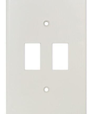 TITAN 4x2 White Plastic 2-Lever Switch Cover Plate