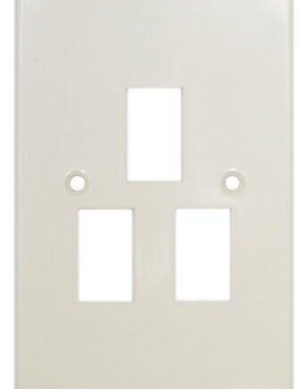 Titan 4x2 White Plastic 3 Lever Switch Cover Plate