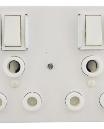 TITAN INDUSTRIAL DOUBLE SWITCH SOCKET + STEEL COVER 75x75