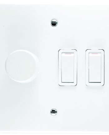 CRABTREE CLASSIC DIMMER SWITCH 2 LEVER + COVER 4X4 600W