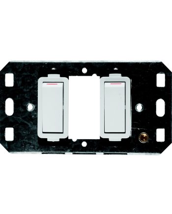 Crabtree Classic 2-Lever, 2X1 Way, 20A Switch on Horizontal 4x2 Yoke (White)