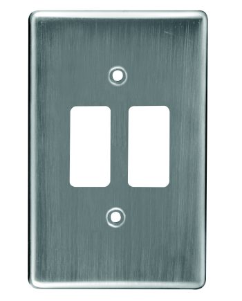 Crabtree Classic 2 Lever Steel Coverplate, Satin Chrome, 4x2 Size