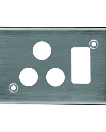 CRABTREE CLASSIC SINGLE SOCKET COVERPLATE STEEL 4X2- HORIZONTAL