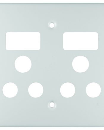 Crabtree Classic White Steel Double Socket Coverplate 4x4 (100mm x 100mm)