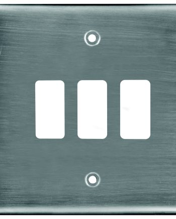 CRABTREE CLASSIC 3 LEVER COVERPLATE STEEL 4X4