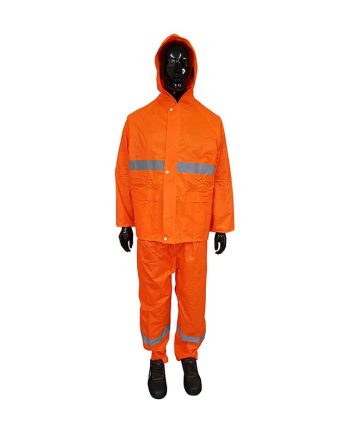 RAINSUIT RUBBERISED HI-VIS REFL TAPE  ORANGE  X/L