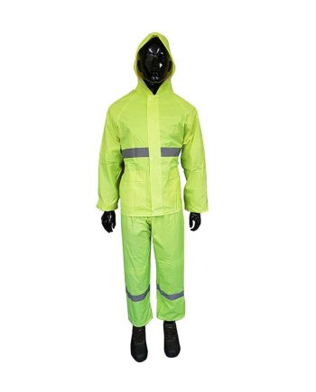 RAINSUIT RUBBERISED HI-VIS REFL TAPE  LIME LRG  RRL