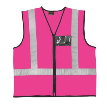 VESTS PIONEER REFL ZIP ID POCKET PINK SML V020