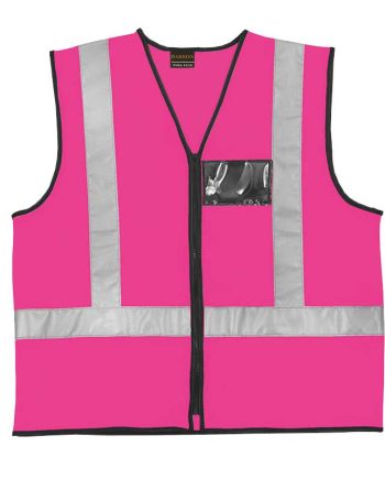 VESTS PIONEER REFL ZIP ID POCKET PINK LRG V020