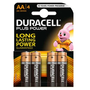 BATTERY DURACELL PLUS AA   PENLIGHT 4 S 1.5V MN1500B4