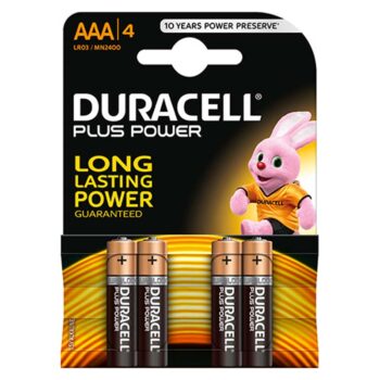 BATTERY DURACELL PLUS ELEC AAA 4 S 1.5V MN2400K4