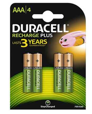 BATTERY DURACELL RECHARGEABLE REMOTE AAA 4 S 800MAH