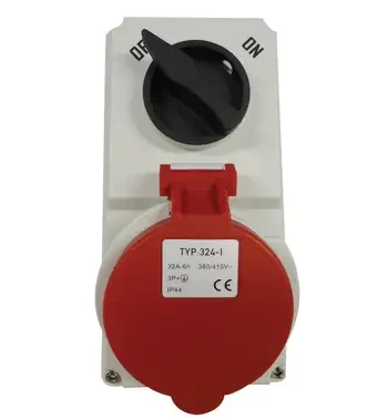 Switched Socket -  Interlocked - Surface Mounting - IP44