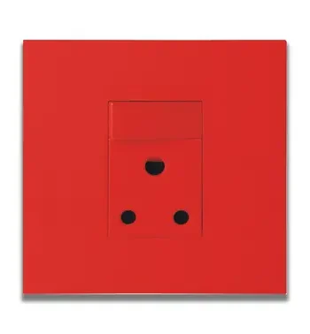 4 X 4 16A Single Switched Socket Outlet Vertical Dedicated-Red