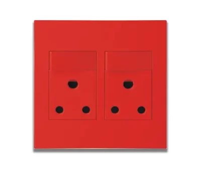 4 X 4 16A Double Switched Socket Outlet Dedicated-Red Monoblock - 