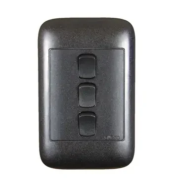4X2 3Lever 1Way Black Switch