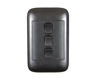 4X2 3Lever 1Way Black Switch - 