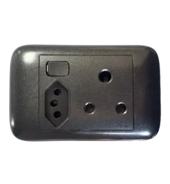 4X2 Single + New Za Switched Socket Black