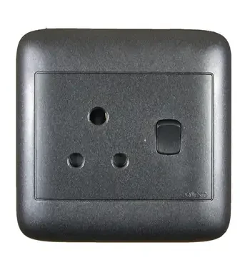 4X4 Single Black Switch Socket