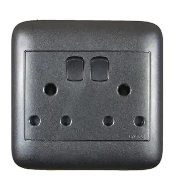4X4 Double Black Switch Socket
