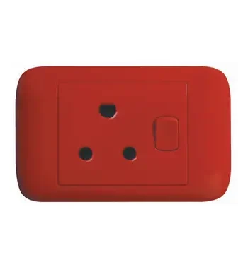 4X2 Red Dedicated Switched Socket