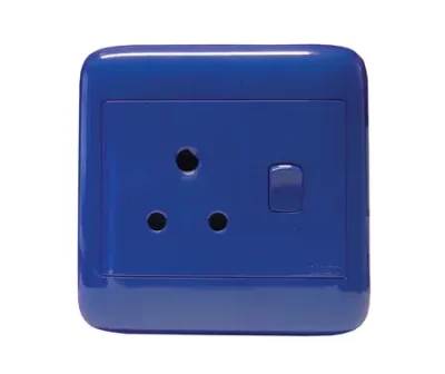 4X4 Blue Dedicated Single Switch Socket - 