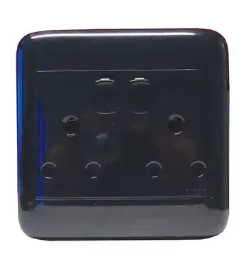 4X4 Black Dedicated Double Switch Socket