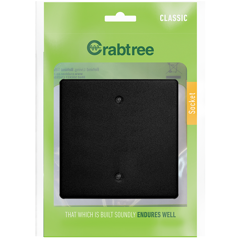 Crabtree Classic Double Socket Steel Coverplate - Durable & Stylish