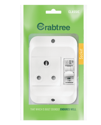 Crabtree Classic Industrial Circuit Breaker 16A Socket on Surface Box