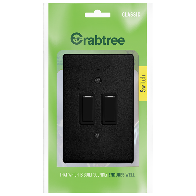 Crabtree Classic 2 Lever 1 Way Switch with Coverplate