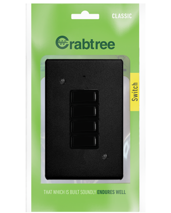 Crabtree Classic 4 Lever 1 Way Switch With Coverplate