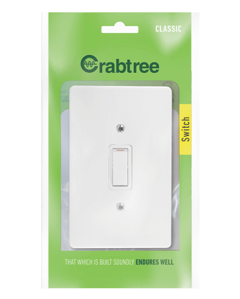 Crabtree Classic 1 Lever 2 Way Switch with Coverplate, Bagged