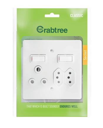 Crabtree Classic Combo Monoblock Socket with Coverplate