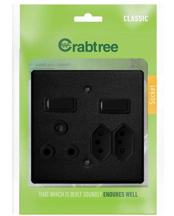 Crabtree Classic Monoblock Combo Socket With Coverplate