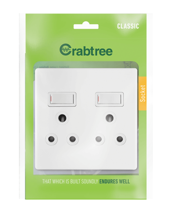Crabtree Classic Double Switched Socket with Coverplate