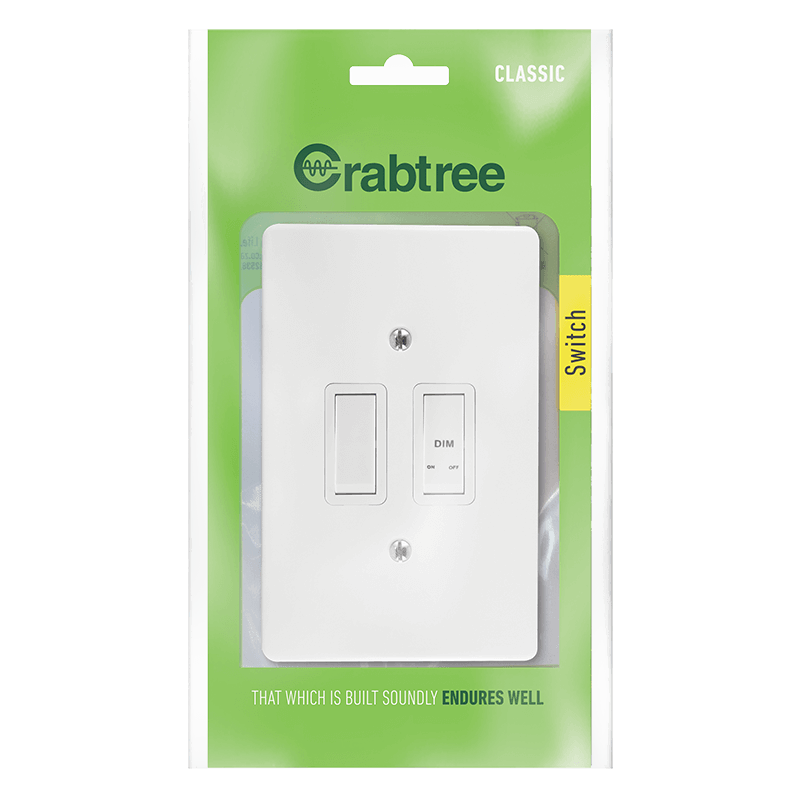 Crabtree Classic 2 Lever 500W LED Bell Press Dimmer