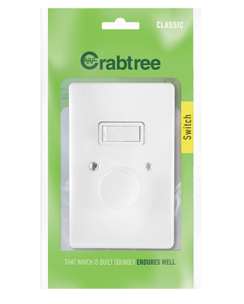 Crabtree Classic 1/2 Lever 500W LED Rotary Dimmer Switch Complete