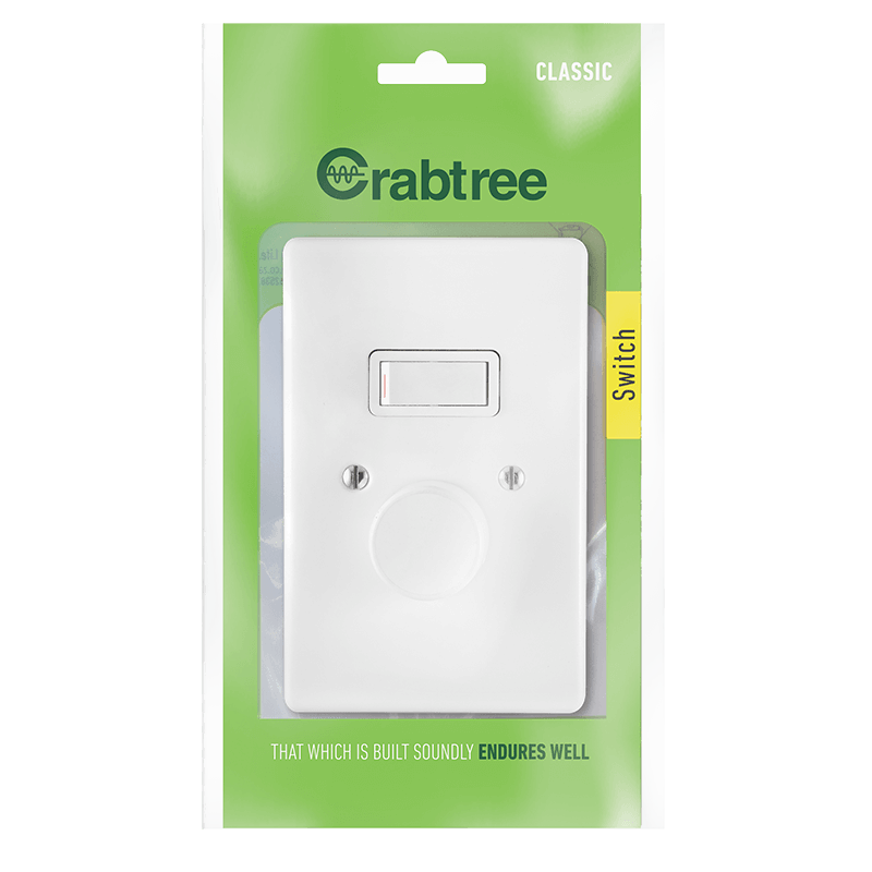 Crabtree Classic 1/2 Lever 500W LED Rotary Dimmer - Complete Set