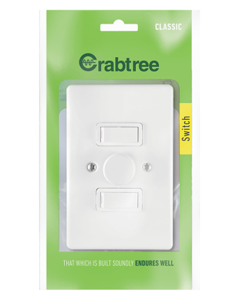 Crabtree Classic 2/3 Lever 500W LED Rotary Dimmer