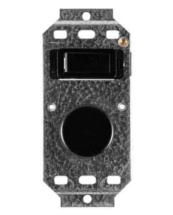 Crabtree Classic 1 Lever 600W Rotary Dimmer Switch (Black, 2x4)