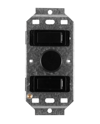 Crabtree Classic 2 Lever 600W Rotary Dimmer Switch on Yoke