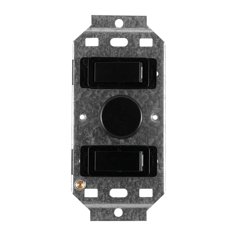 Crabtree Classic 2 Lever 600W Rotary Dimmer Switch on Yoke