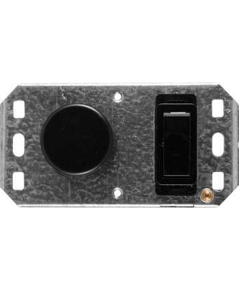 Crabtree Classic 1 Lever 800W Rotary Dimmer Switch on 2×4 Yoke, Black